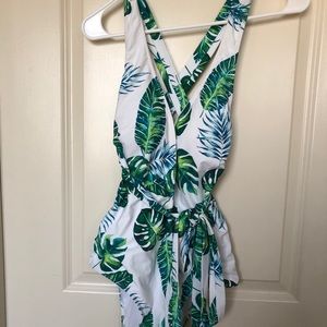 One piece Swimsuit deep front with Tie